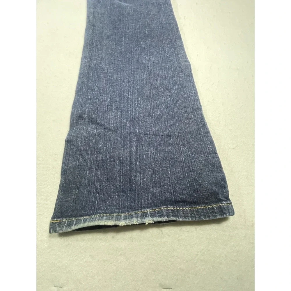 LOFT Curvy Boot Jeans Women's Size‎ 10 Blue Stretch Bootcut Med Wash Frayed Hem